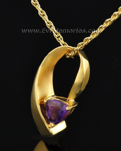 Gold Plated Vibrant Violet Memorial Locket