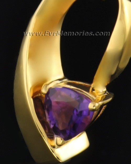 Gold Plated Vibrant Violet Memorial Locket