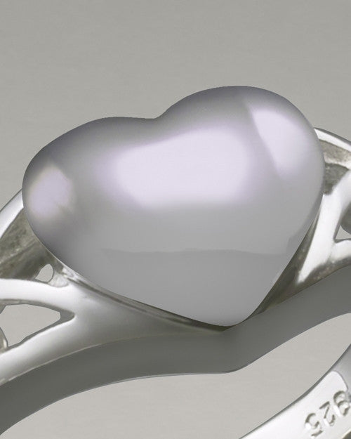Women's Silver Caring Heart Ring Jewelry Urn