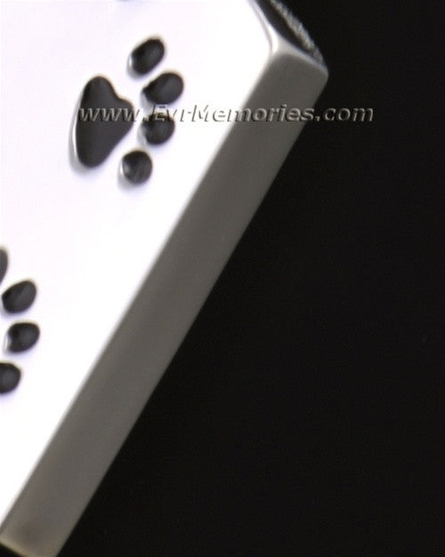 14k White Gold Walking Along Rectangle Pet Memorial Locket