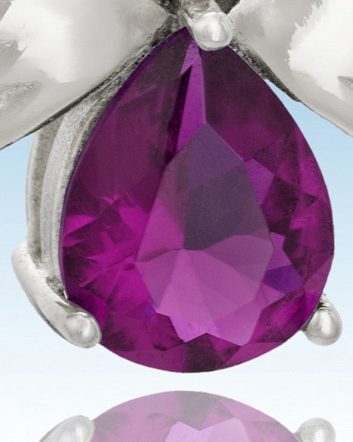 Sterling Silver Divine Messenger with Purple Stone Keepsake