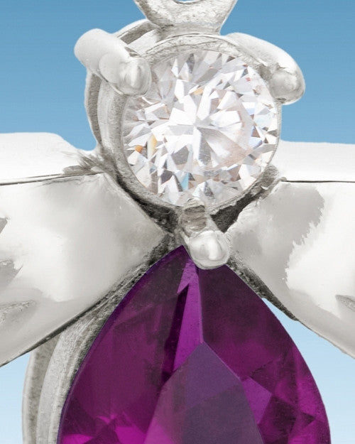 Sterling Silver Divine Messenger with Purple Stone Keepsake