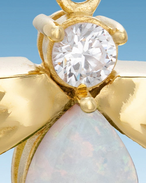 Gold Plated Divine Messenger with Opal Keepsake
