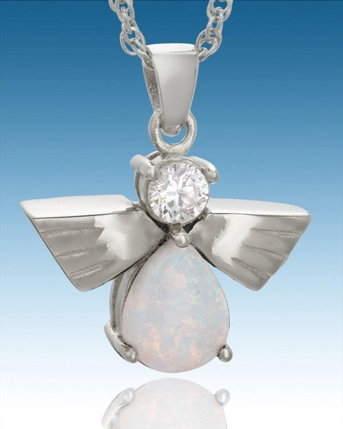 Sterling Silver Divine Messenger with Opal Keepsake