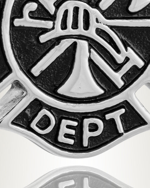 Stainless Steel Fire Department Shield Pendant Keepsake
