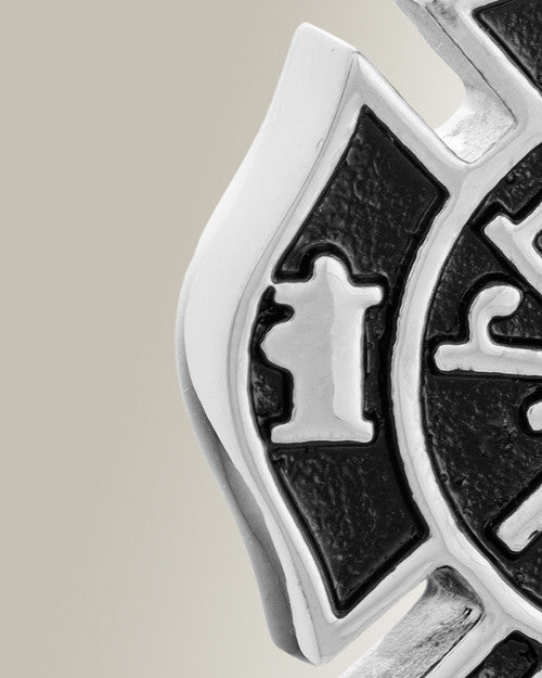 Stainless Steel Fire Department Shield Pendant Keepsake