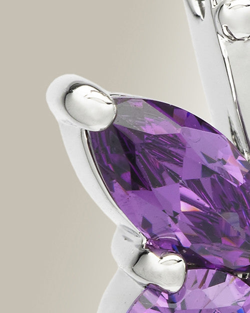 Violet Jeweled Butterfly Memorial Jewelry