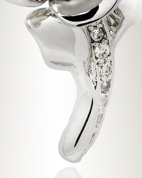 Black and Silver Radiant Rose Memorial Jewelry