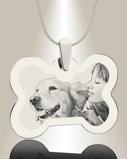 Bone Photo Engraved Silver Pet Keepsake