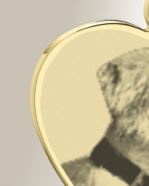 Heart Photo Engraved Gold Plated over Stainless Pet Keepsake
