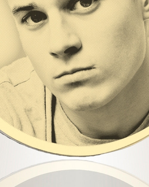 Round Gold Plated Photo Engraved Ash Pendant