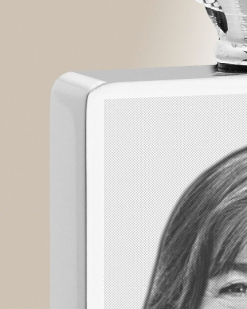 Rectangle Stainless Steel  Photo Engraved Ash Pendant