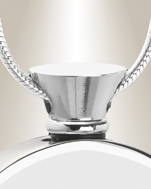 Round Stainless Steel Photo Engraved Pet Ash Pendant
