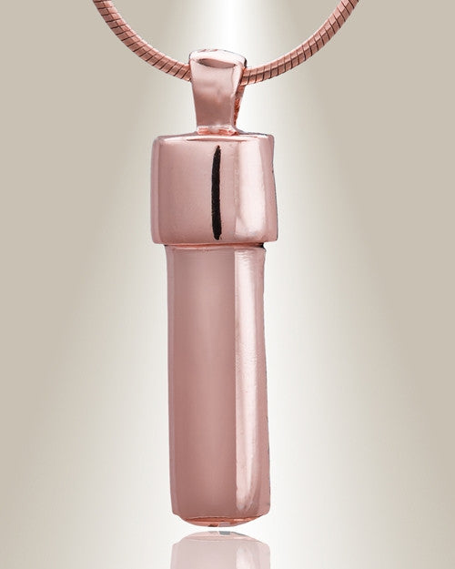 Rose Gold Simple Cylinder Cremation Jewelry