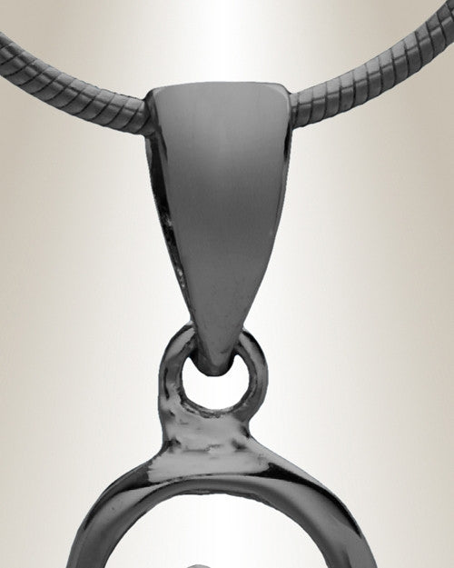 Black "B" Initial Cremation Jewelry