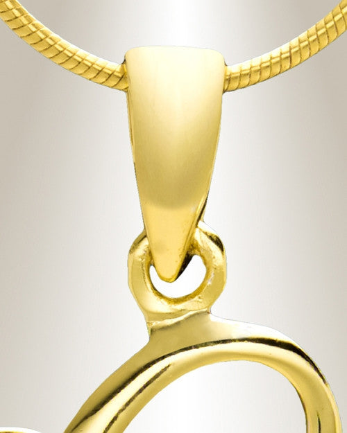 Gold "C" Initial Cremation Jewelry