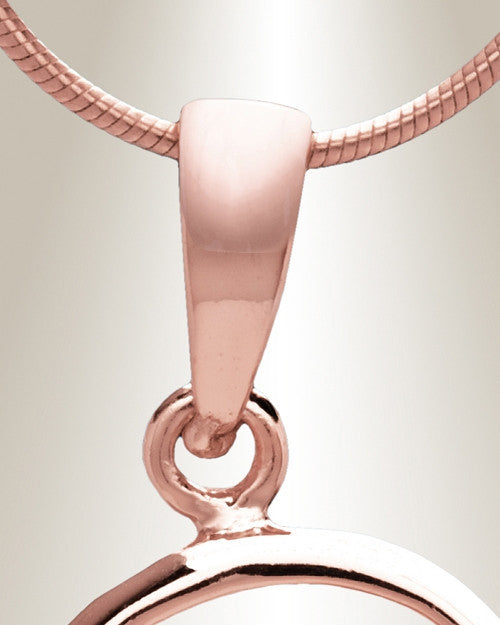 Rose Gold "D" Initial Cremation Jewelry