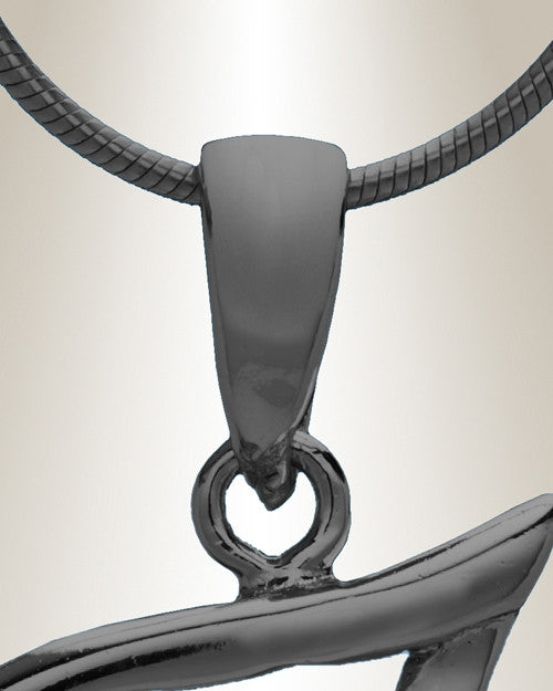 Black "F" Initial Cremation Jewelry