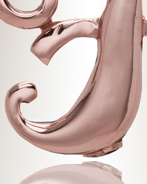Rose Gold "F" Initial Cremation Jewelry