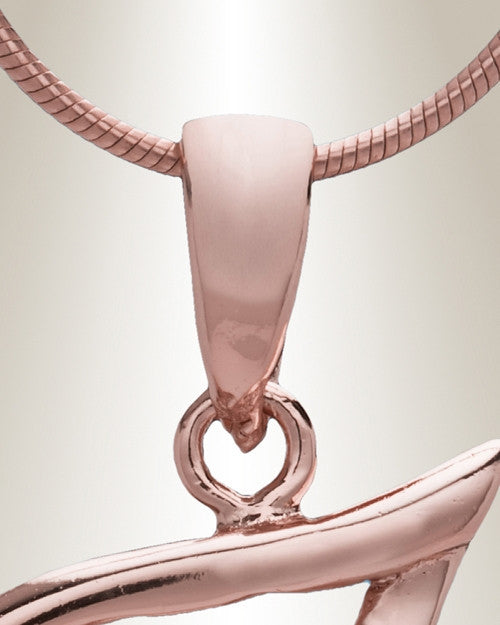 Rose Gold "F" Initial Cremation Jewelry
