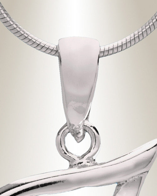 Silver "F" Initial Cremation Jewelry