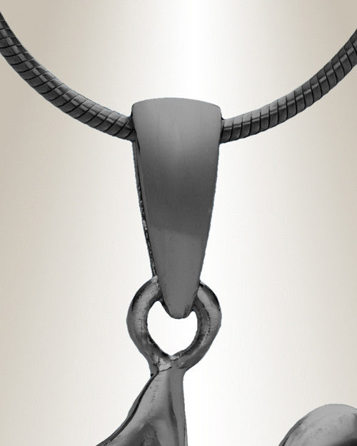 Black "H" Initial Cremation Jewelry