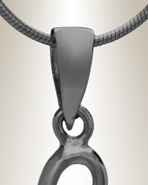 Black "L" Initial Cremation Jewelry