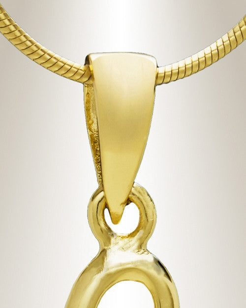 Gold "L" Initial Cremation Jewelry