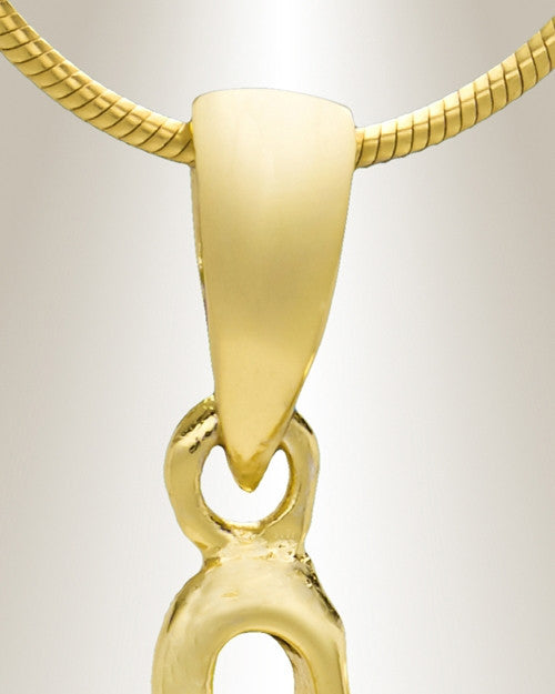 Gold "N" Initial Cremation Jewelry