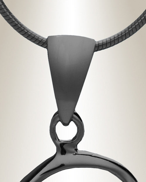 Black "O" Initial Cremation Jewelry