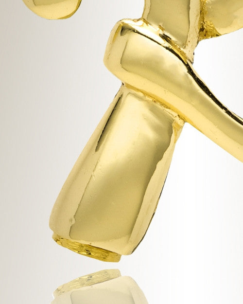Gold "R" Initial Cremation Jewelry