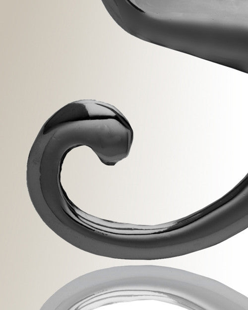 Black "S" Initial Cremation Jewelry