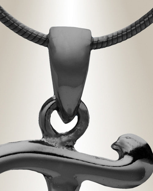 Black "T" Initial Cremation Jewelry