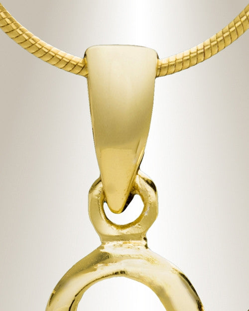 Gold "X" Initial Cremation Jewelry
