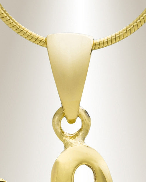 Gold "Y" Initial Cremation Jewelry