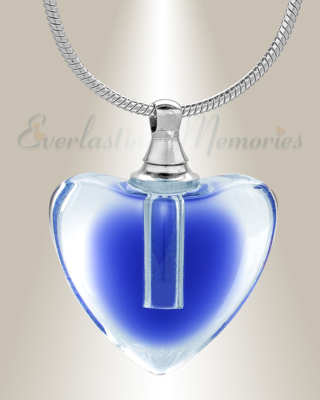 Glass Locket Blue All My Heart Cremation Jewelry