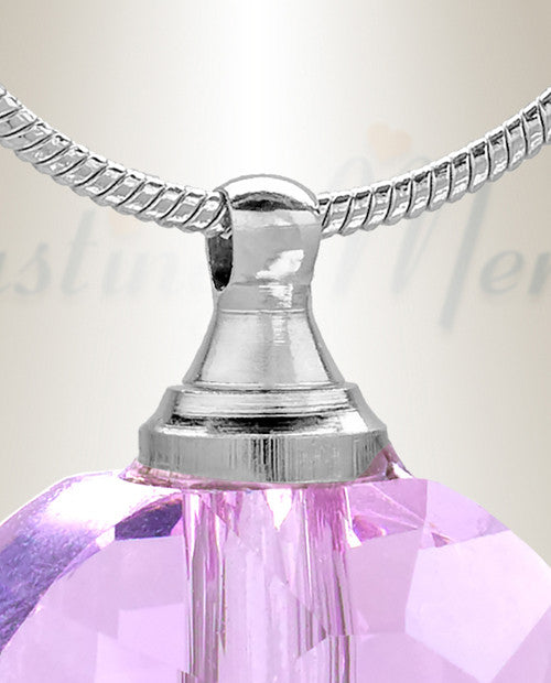 Glass Locket Pink Orbit Cremation Jewelry