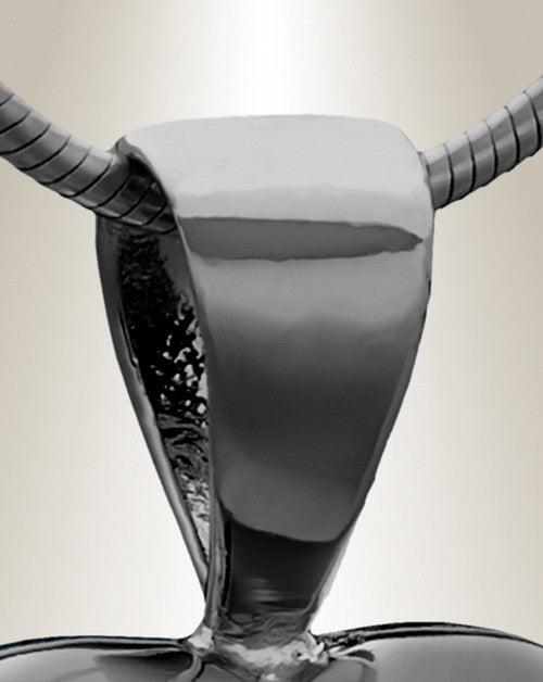 Black Caring Heart Cremation Jewelry