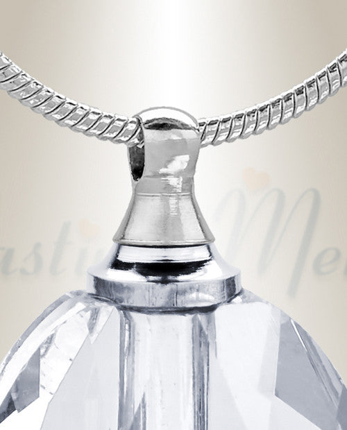 Glass Locket Clear Rounded Cremation Jewelry