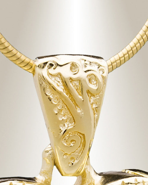 Gold Plated Jester Heart Cremation Jewelry