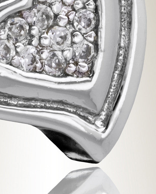 Silver Delighted Heart Cremation Jewelry