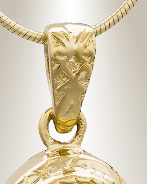 Gold Plated Eternal Round Cremation Jewelry