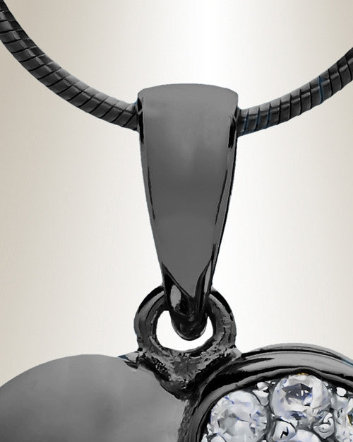 Black Cordial Heart Cremation Jewelry