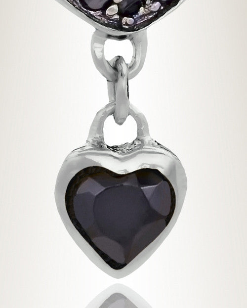 Silver Falling Heart Cremation Jewelry