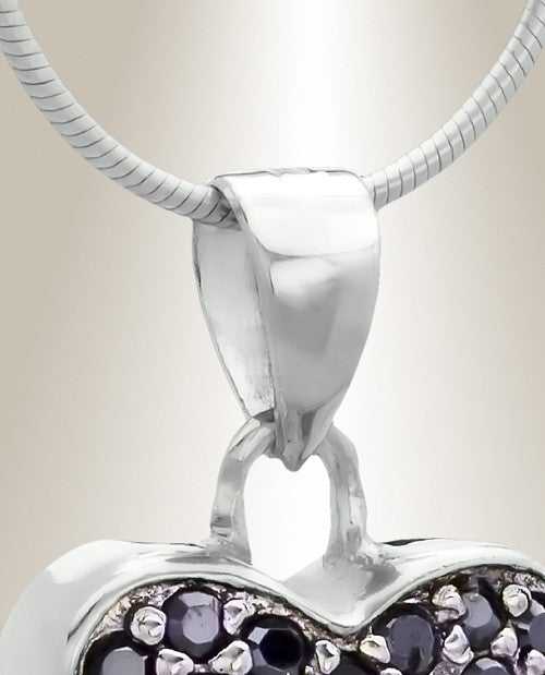 Silver Falling Heart Cremation Jewelry