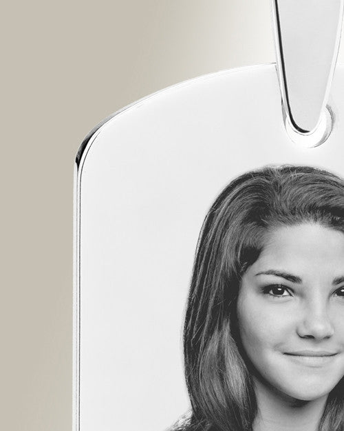 Large Dog Tag Photo Engraved Stainless Keepsake