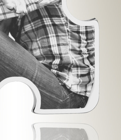 Large Puzzle Piece Photo Engraved Silver Pet Keepsake