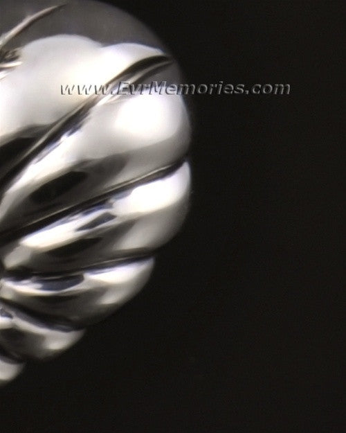 14k White Gold Sterling Silver Flower Heart Cremation Charm
