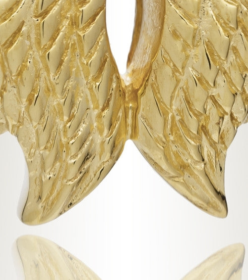Gold Plated Feathered Heart Cremation Charm