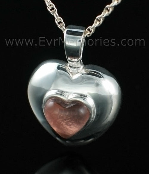 Sterling Silver February Heart Funeral Jewelry